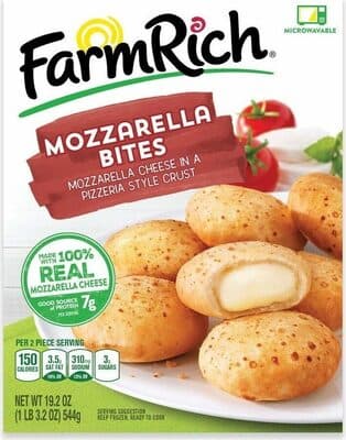 Microwavable Mozzarella Bites, Mozzarella Cheese in a Pizzeria Style Crust