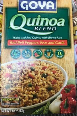 Red Bell Peppers, Peas and Garlic White and Red Quinoa with Brown Rice Quinoa Blend