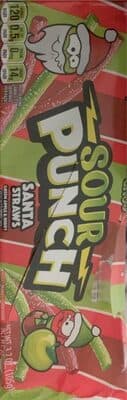 Green Apple & Berry Flavored Santa Straws Candy