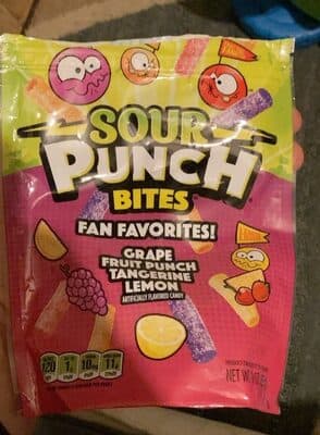 Grape Fruit Punch Tangerine Lemon Flavored Candy Bites