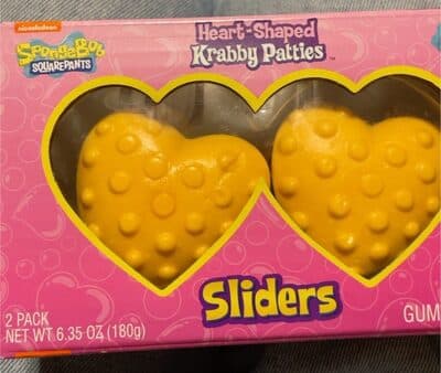 Heart-Shaped Krabby Patties Gummy Candy Sliders
