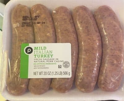 Mild Italian Turkey Fresh Sausage In Natural Pork Casing