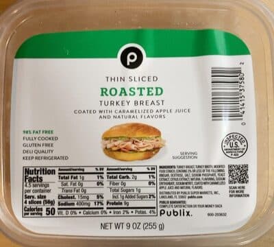 Roasted Thin Sliced Turkey Breast
