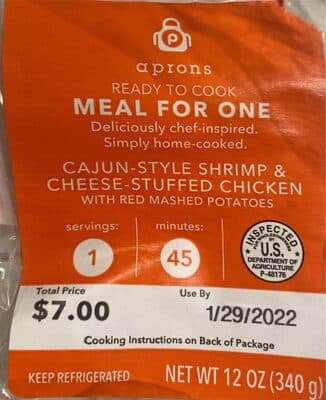 Cajun-Style Shrimp & Cheese-Stuffed Chicken with Red Mashed Potatoes Meal for One