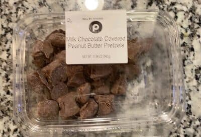 Milk chocolate covered peanut butter pretzels
