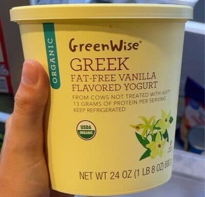 GreenWise Greek Fat-Free Vanilla Flavored Yogurt