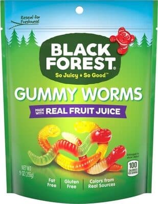 Orange, Lemon, Pineapple, Cherry, Apple Flavored Gummy Worms