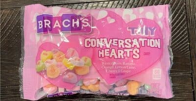 Wintergreen, Banana, Orange, Lemon-Lime, Cherry & Grape Flavored Tiny Conversation Hearts Candy