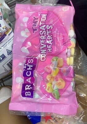 Wintergreen, Banana, Orange, Lemon-Lime, Cherry & Grape Flavored Tiny Conversation Hearts Candy