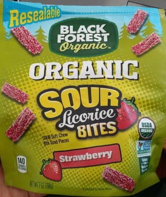 Black Forest Organic, Organic Sour Licorice Bites, Strawberry