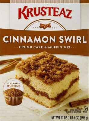 Cinnamon swirl crumb cake and muffin mix
