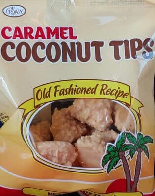 Caramel coconut tips