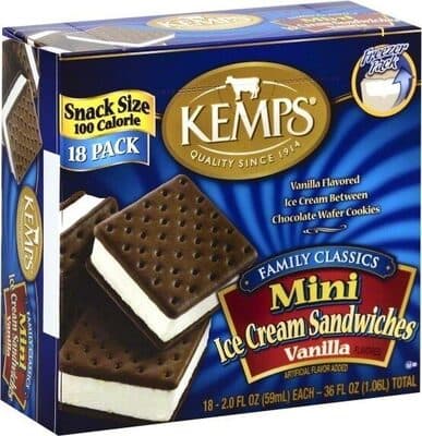 Vanilla Flavored Ice Cream Between Chocolate Wafers Mini Sandwiches