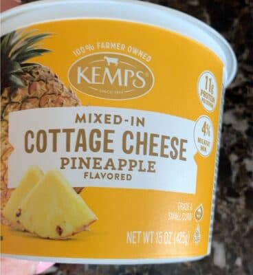 Pineapple Flavored Small Curd Mixed-In Cottage Cheese