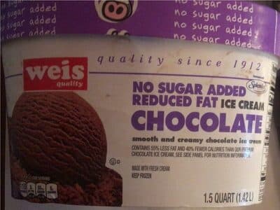 No sugar added reduced fat chocolate ice cream