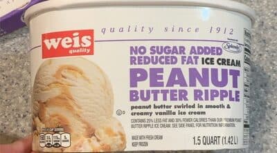 No sugar added reduced fat ice cream peanut butter ripple