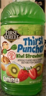 Kiwi Strawberry Thirst Puncher Artificially Flavored Kiwi & Strawberry Fruit Punch From Concentrate