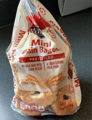 Mini Pre-Sliced Plain Bagels