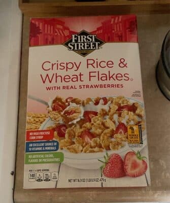 Crispy Rice & Wheat Flakes with Real Strawberries