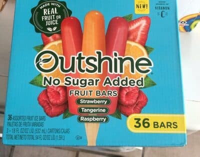 Assorted Fruit Ice Bars, Strawberry, Tangerine, Raspberry