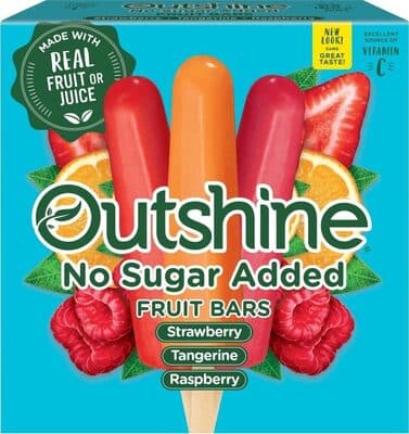 Assorted Fruit Ice Bars, Strawberry, Tangerine, Raspberry