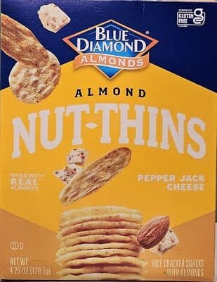 Pepper Jack Cheese Rice Cracker Snacks with Almonds