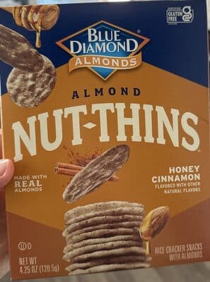 Honey Cinnamon Flavored Rice Cracker Snacks with Almonds