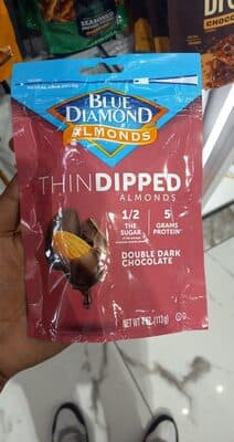 blue diamond almonds thin dipped almonds double dark chocolate