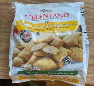 Toasted 4 Cheese Breaded and Filled with a Blend of Ricotta, Romano, Asiago and Parmesan Cheeses Ravioli
