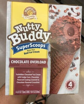 Forbidden Chocolate Overload Ice Cream Cones with Fudge Core, Chocolate Flavored Coating Covered in Crunchies