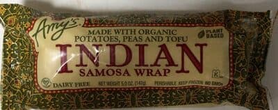Indian Samosa Wrap Made With Organic Potatoes, Peas And Tofu