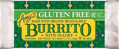 Non-Dairy Burrito Made with Organic Beans & Rice