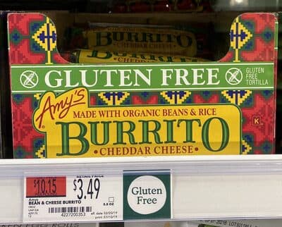 Cheddar Cheese Burrito Made With Organic Beans & Rice