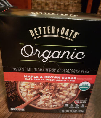 Maple & Brown Sugar Oats, Barley, Wheat, Quinoa & Rye Organic Instant Multigrain Hot Cereal with Flax