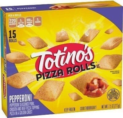 Pepperoni Seasoned Pork, Chicken and Beef Pizza Topping in a Golden Crust