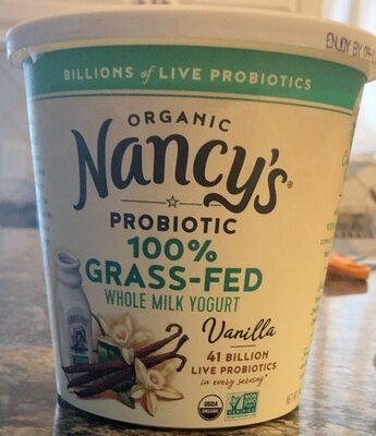 Vanilla 100% Organic Probiotic Grass-Fed Whole Milk Yogurt
