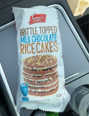 Brittle Topped Milk Chocolate Rice Cakes