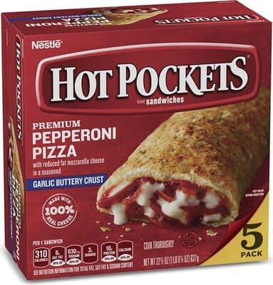 Premium Pepperoni Pizza With Reduced Fat Mozzarella Cheese In A Seasoned Garlic Buttery Crust Sandwiches