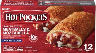 Italian Style Meatballs & Mozzarella With Reduced Fat Mozzarella Cheese & Sauce In A Seasoned Garlic Buttery Crust Sandwiches