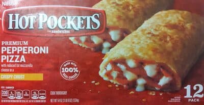 Premium Pepperoni Pizza with Reduced Fat Mozzarella Cheese in a Crispy Crust Sandwiches