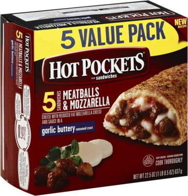 Italian Style Meatballs & Mozzarella With Reduced Fat Mozzarella Cheese & Sauce In A Seasoned Garlic Buttery Crust Sandwiches