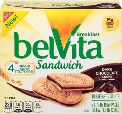 Dark Chocolate Creme Flavored Sandwich Breakfast Biscuits