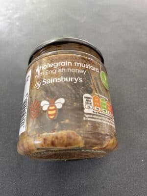 whole grain mustard with English honey