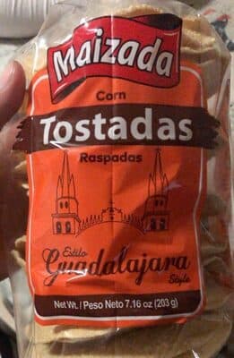 Corn tostadas raspadas