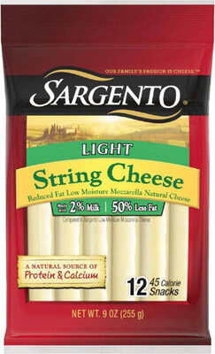 Light Mozzarella Reduced Fat Low Moisture Natural String Cheese