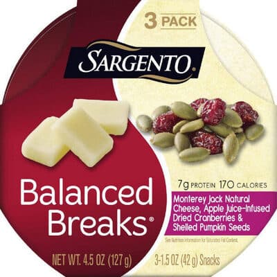 Monterey Jack Natural Cheese, Apple Juice-Infused Dried Cranberries & Shelled Pumpkin Seeds