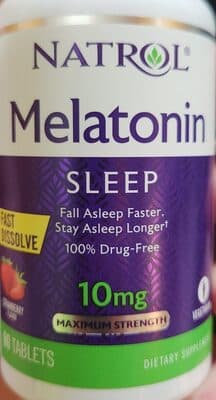 Natrol Sleep Maximum Strength Tablets Strawberry Flavor Melatonin