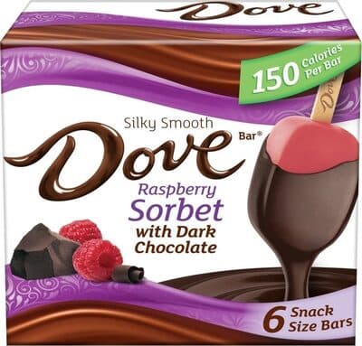 Raspberry Sorbet With Dark Chocolate Silky Smooth Snack Size Bars