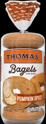 Pumpkin Spice Flavored Pre-Sliced Bagels