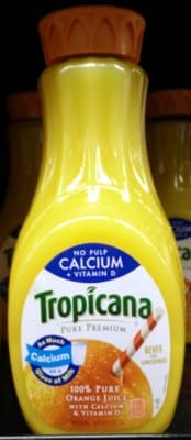 100% Pure Orange No Pulp Juice With Calcium & Vitamins D